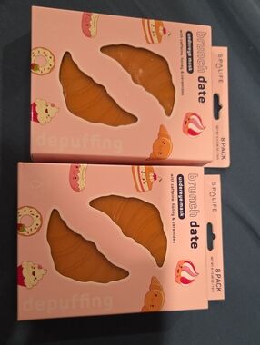 Alife Brunch Date Undereye Mask - Pink Packaging with Orange Croissant Inserts